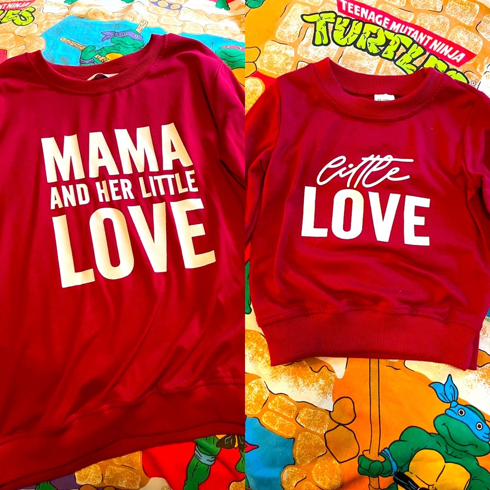 Mommy and me matching crewnecks sweatshirts